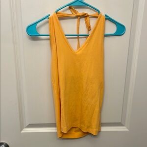 Old Navy Yellow Backless Tie Front Tank Top